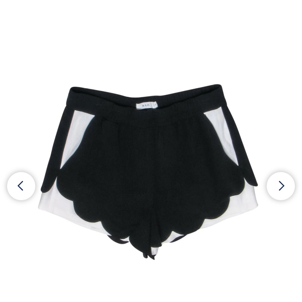 A.L.C. Women’s BLACK & WHITE SHORTS WITH SCALLOP HEM, size 6 LINED NWOT